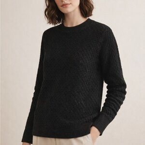 AS WE GROW Black Baby Alpaca Merino Knit Everyday Sweater NWT Sz M